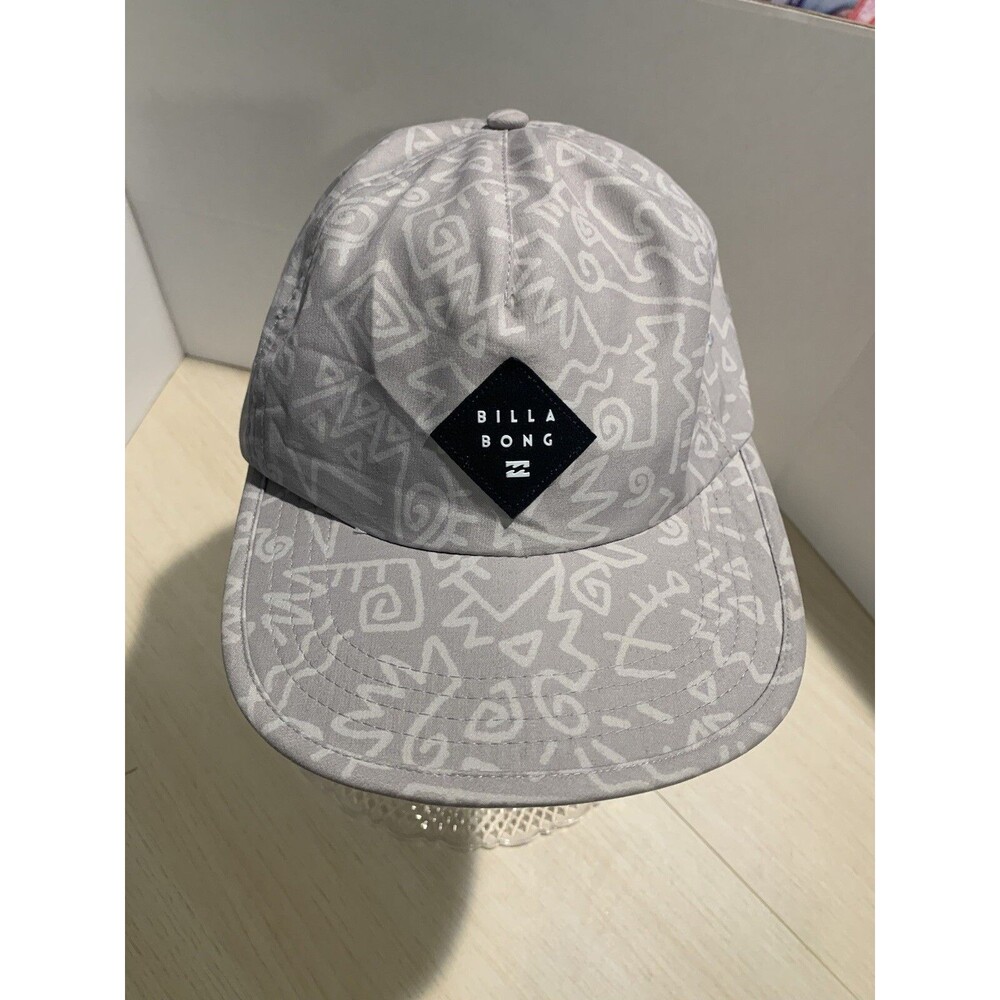 BILLABONG  Beige & White Geometric Print Adjustable Unisex Baseball Hat